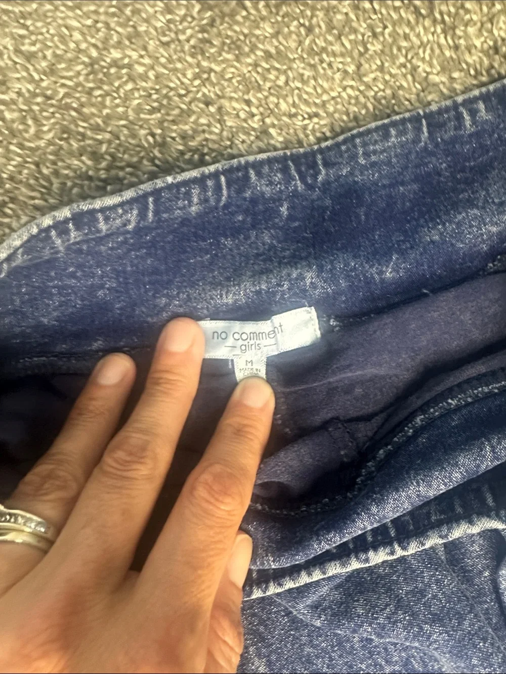 Denim Pleated Mini Skirt in Dark Blue